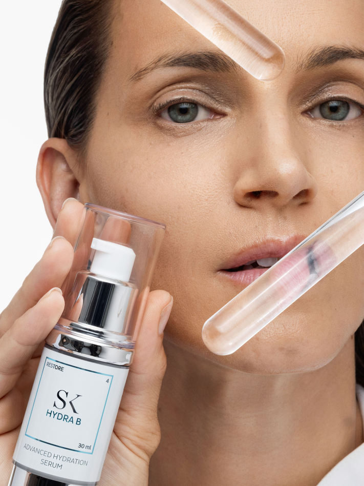 Skintregra Hydra B serumska emulzija sa niskomolekularnom hijaluronskom kiselinom za dehidriranu kožu u bočici sa ženom